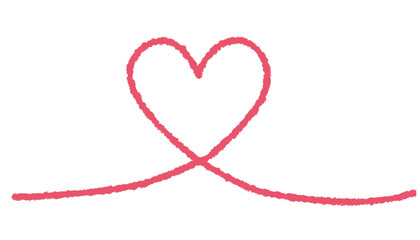 Wall Mural - Doodle pink heart drawn with crayons, Vector hand drawn line illustration