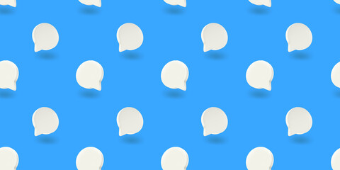 Poster - Vector seamless pattern with speech bubbles