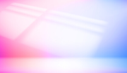 Aufkleber - Empty studio with neon glow with light of the window. Vector 3d illustration