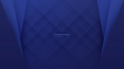 Wall Mural - Geometric abstract background. Blue layer design with lines stripe. Vector illustration