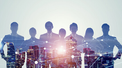 Poster - Business network concept. Group of businessperson. Teamwork. Human resources.