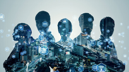 Aufkleber - Business network concept. Group of businessperson. Teamwork. Human resources.