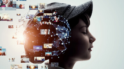 Aufkleber - AI (Artificial Intelligence) concept. Deep learning. Imagination.