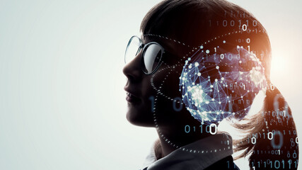 Aufkleber - Education technology concept. EdTech. AI (Artificial Intelligence). Digital transformation.
