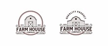 Farmhouse,warehouse / Barn Vintage Logo Design. Countryside Hand Drawn Logo