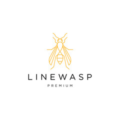 Canvas Print - wasp line art logo icon design template flat