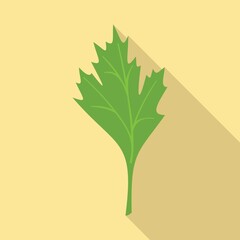 Canvas Print - Parsley spice icon flat vector. Herb leaf