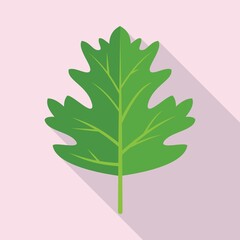 Poster - Leek parsley icon flat vector. Leaf herb