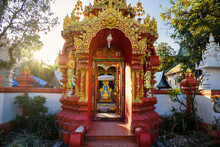Wat Ming Muang At Sunset, Chiang Rai, Thai