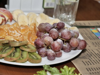 Poster - cheese and grapes