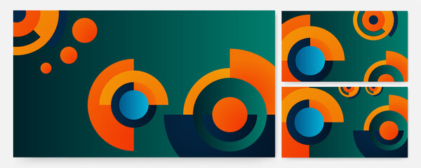 Poster - Circle's green Blue orange Colorful abstract Design Banner