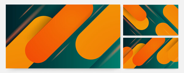 Poster - Stick orange green Colorful abstract Design Banner