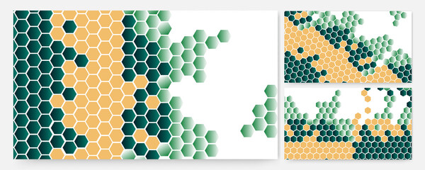 Poster - Hexagon Light green Colorful abstract Design Banner