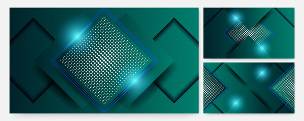 Poster - Technology shiny green Colorful abstract Design Banner
