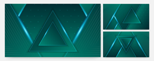 Poster - Triangle Light green Colorful abstract Design Banner