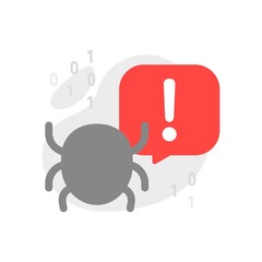 Poster - bug report button  concept illustration flat design vector eps10. modern graphic element for landing page, empty state ui, infographic, icon