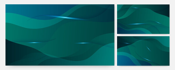 Poster - Transparant wave Light green Colorful abstract Design Banner