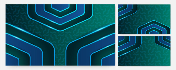Poster - Modern line Blue green Colorful abstract Design Banner