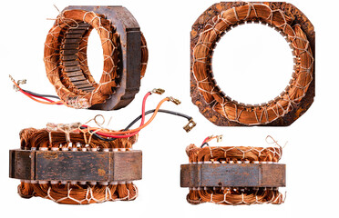 Wall Mural - Copper winding of the electric motor.