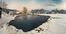 Travertine Lake With Hot Water Close To The Spa Vysne Ruzbachy, Slovakia