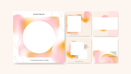 Fototapete - Gradient trend social media template set