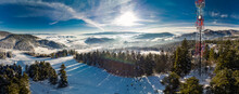 Panoramic Winter View Of The Ski Center Vysne Ruzbachy, North Slovakia