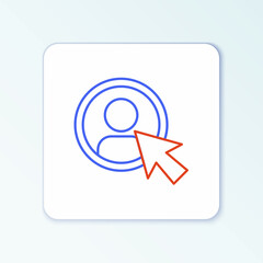 Poster - Line Create account screen icon isolated on white background. Colorful outline concept. Vector