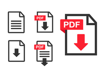 Wall Mural - PDF file download icon. Document text, symbol web format information, vector illustration