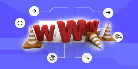 Poster - 3d illustration Website under construction concept