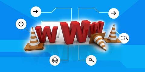Poster - 3d illustration Website under construction concept