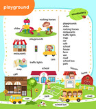Fototapeta Dinusie - education vocabulary playground vector illustration