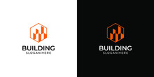Building Logo Among Other Buildings