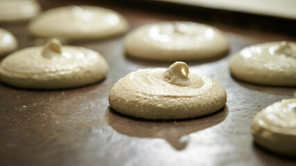 Sticker - Close-up of meringue cookies on the oven plate