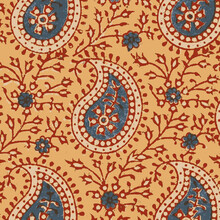 Ajrakh Pattern And Block Print Pattern And Batik Print Pattern Background - Illustration