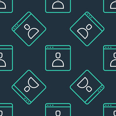 Poster - Line Create account screen icon isolated seamless pattern on black background. Vector