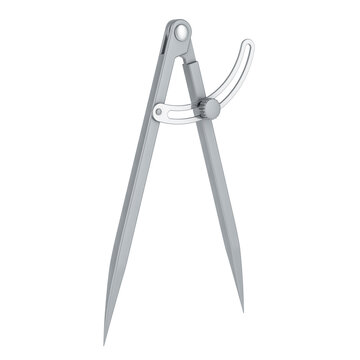 Steel Divider Caliper Compass with Setting Wing, 3D rendering