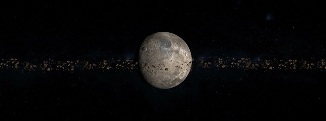 Wall Mural - Ceres , dwarf planet , the largest asteroid in the main asteroid belt , panoramic view 3d illustration