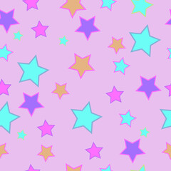 Wall Mural - geometric pattern of a star in a stroke on a pink background