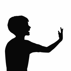 a boy head silhouette vector