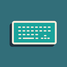 Green Computer Keyboard Icon Isolated On Green Background. PC Component Sign. Long Shadow Style. Vector
