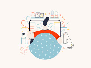 Technology Memphis illustration. Creative landing web page illustration