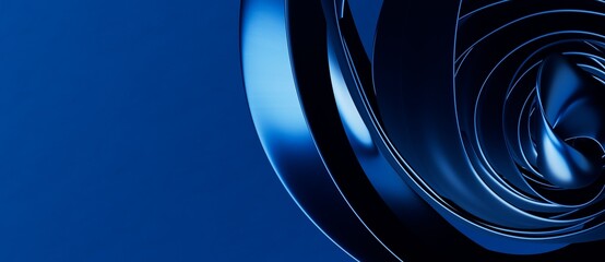 Poster - Blue 3D Vertical Wave Lines Background