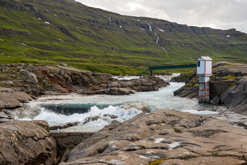 Wall Mural - River Fjardara in Seydisfjordur fjord in Iceland