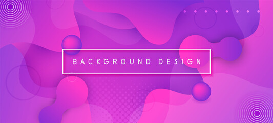 Poster - Liquid abstract background. Blue fluid vector banner template for social media, web sites. Wavy shapes	
