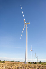 Wall Mural - Wind turbines are alternative electricity sources, the concept of sustainable resources, Beautiful sky with wind generators turbines, Renewable energy