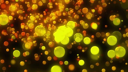 Poster - Christmas background with glittering gold circles bokeh, computer generated. 3d rendering