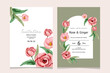 soft watercolor roses wedding invitation card set