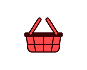 Poster - Shopping basket line icon. Vector symbol in trendy flat style on white background. Commerce sing for design.