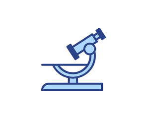 Fototapete - Microscope flat icon. Thin line signs for design logo, visit card, etc. Single high-quality outline symbol for web design or mobile app. Medical outline pictogram.