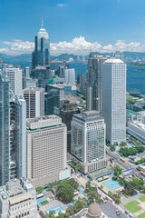 Poster - Aerial view of downtown district of Hong Kong city